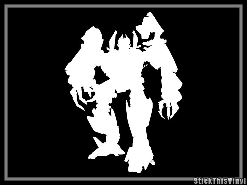 Brawl Transformers Stencil Vinyl Decal Sticker (2x)  