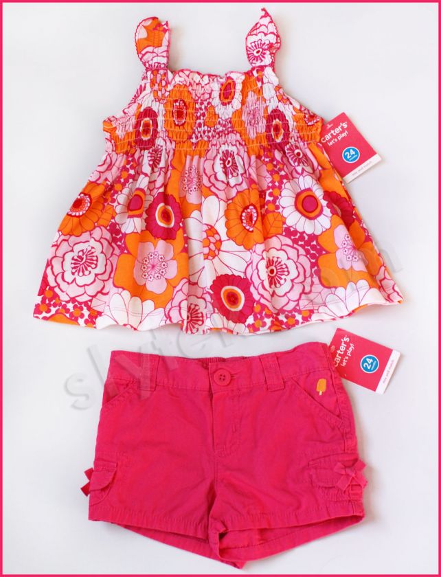 NWT Girls Top Short Skirt Set Carters OshKosh Chaps Summer NEW Outfit 