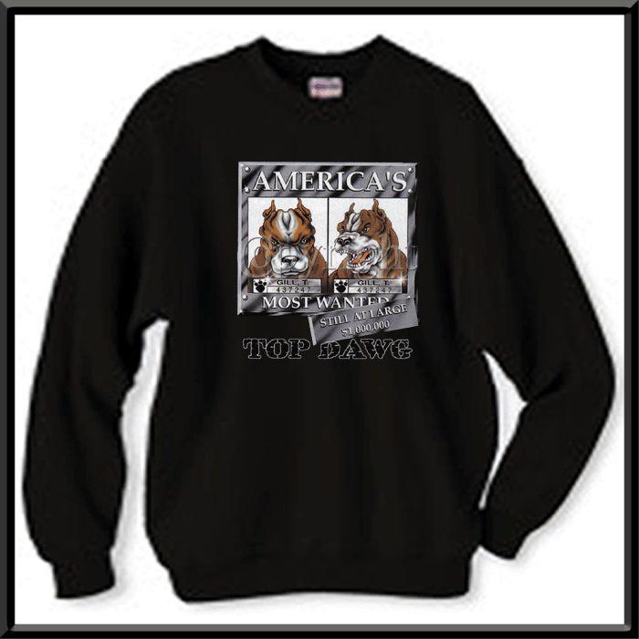 Americas Most Wanted Pit Bull SWEATSHIRT S 2X,3X,4X  