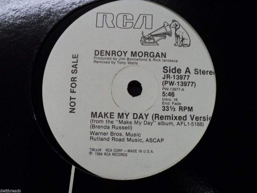 DENROY MORGAN   Make My Day   FUNK SOUL DISCO 12   RCA Promo  