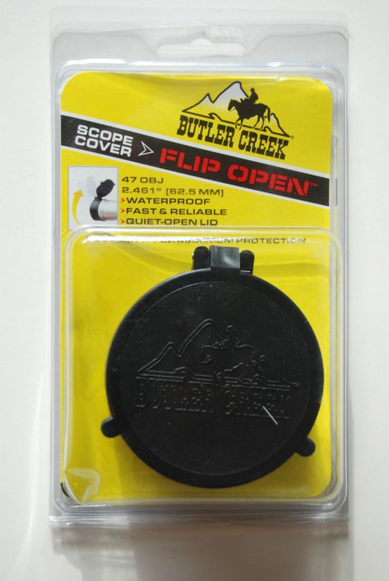 Butler Creek 47 Objective Flip Open Scope Cover, Black  