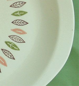 Marcrest STETSON Nordic Mint LEAF Coral/Green PLATTER  