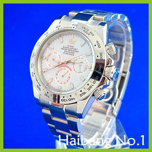   Gift Mens Automatic Mechanical Date Week STEEL CASE Luxury Wrist Watch