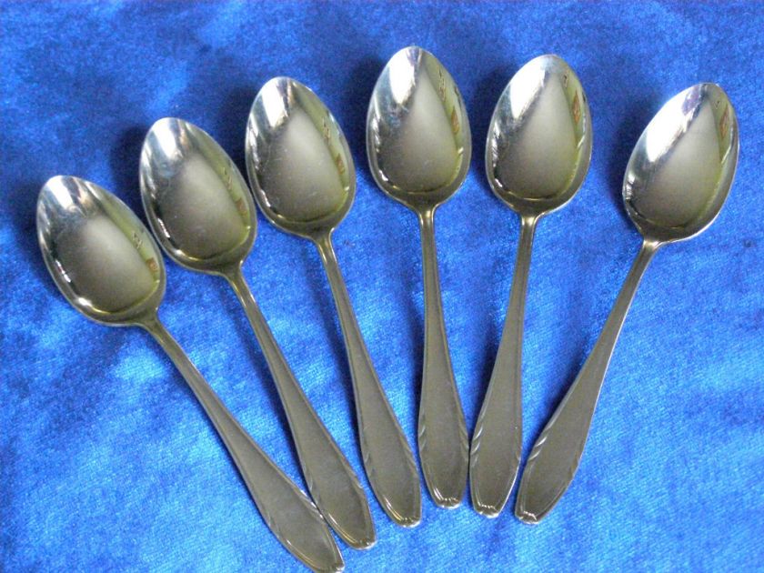 GERMAN Eichenlaub STAINLESS FLATWARE 6 DEMI Sm SPOONS  