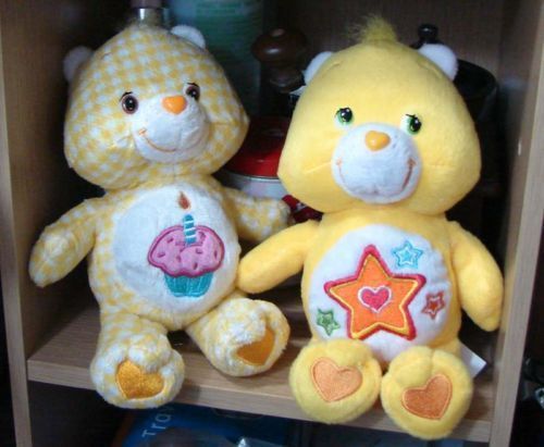 22cm Plush Birthday+Super Star Care Bears NEW  