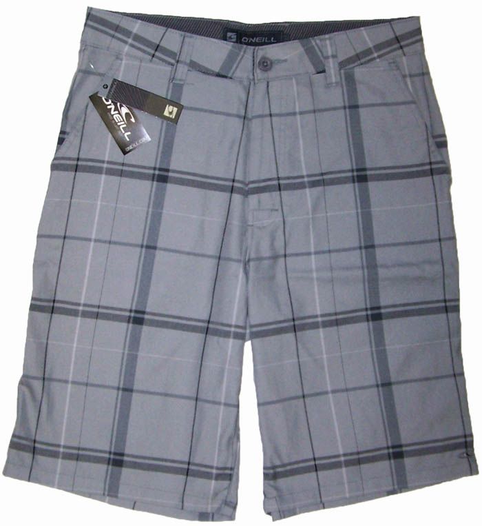 Neill Mens Casual Warren Shorts Gray Plaid NWT  