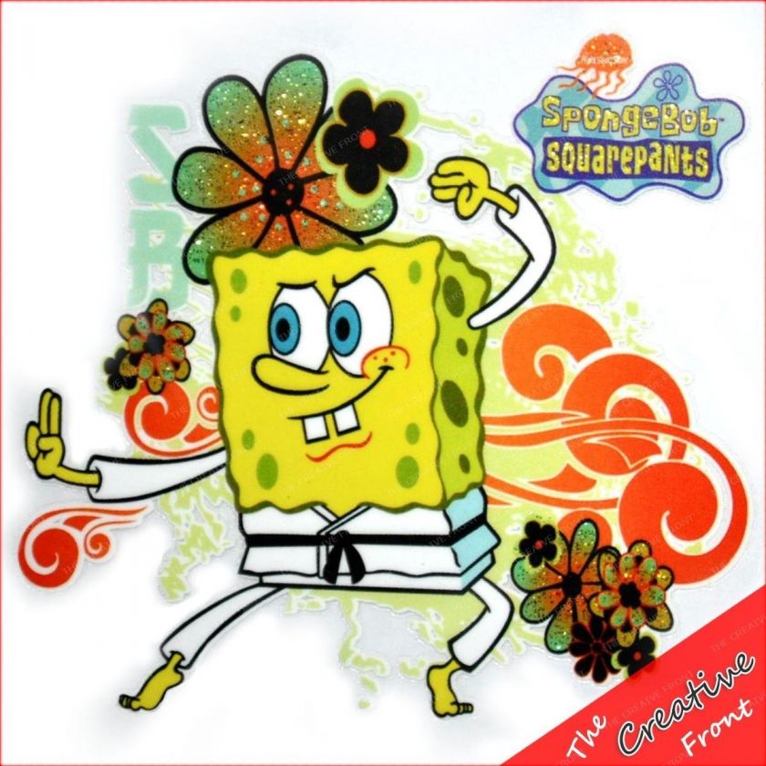 SPONGEBOB KARATE SQUAREPANTS   IRON ON T SHIRT HEAT TRANSFER   FREE P 