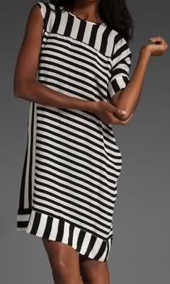 BCBG ONE SHOULDER STRIPES DRESS SZ XS 0 2 4 NEW NWT $228  