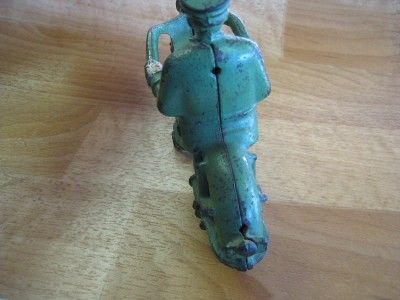   OLD CAST IRON CHAMPION 7 POLICE TOY MOTORCYCLE WOW NICE  