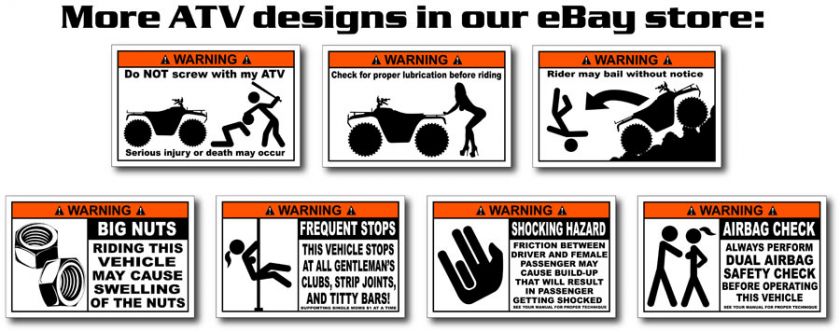 Choking Hazard ATV Sticker Decal Grizzly 660 700 4x4  