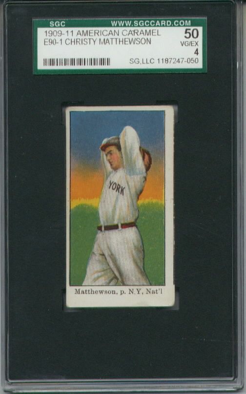 e90 1 American Caramel Christy Mathewson SGC 50 4  