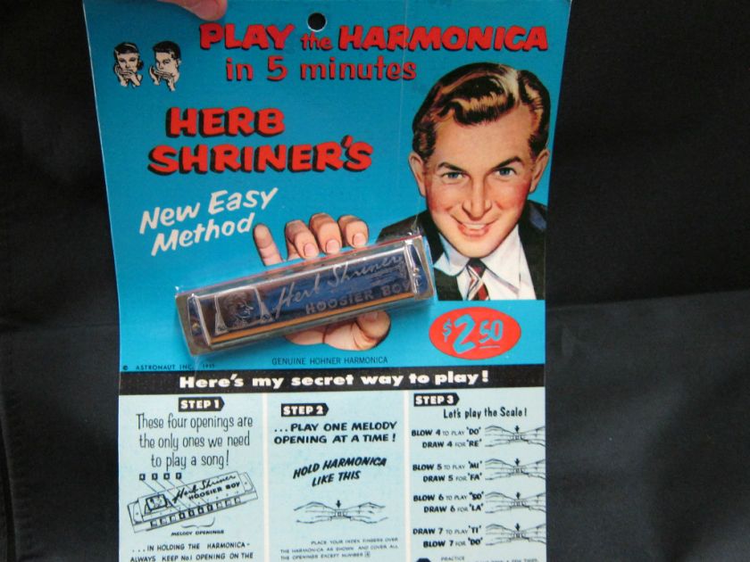 NEW 1955 HERB SHRINER Harmonica Genuine Hohner Hoosier Boy FACTORY 