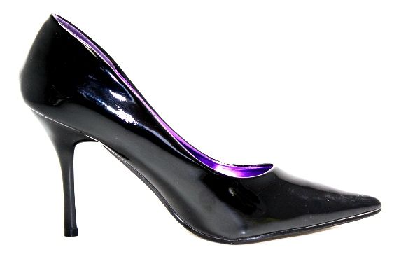 Queenie I 3.5 Shiney Glam Pointy Toe Pump   Black