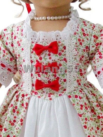 Colonial Dress/Gown fits American Girl Doll   Felicity  
