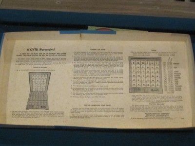 VINTAGE 1967 MILTON BRADLEY 4 CYTE FORESIGHT GAME COMPLETE  