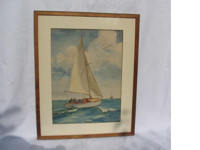 Painting Sailboat People Watercolor Peg Robins Nautical  