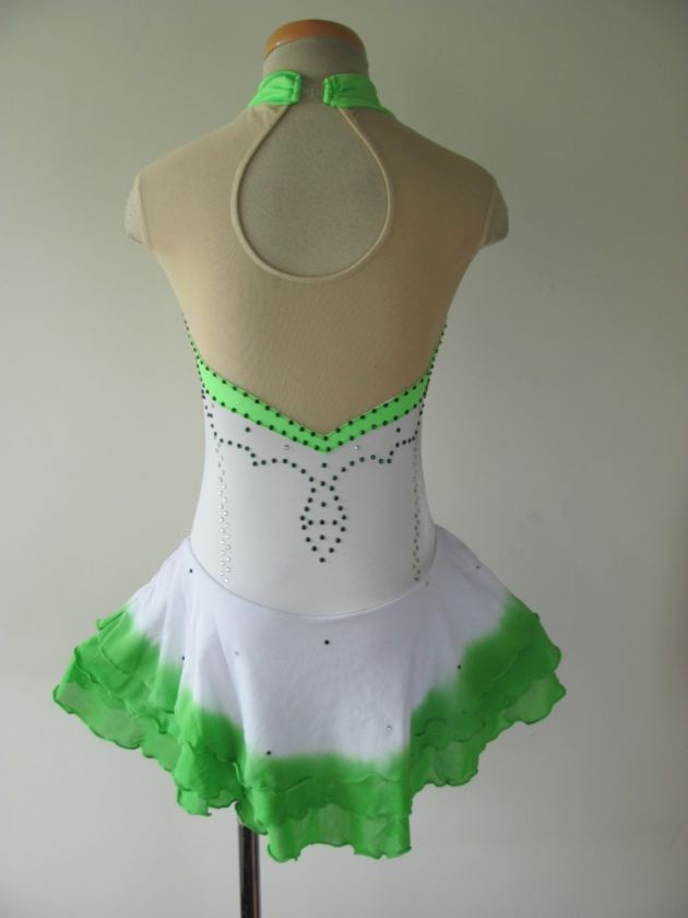 Grils Beautiful Rhythmic Gymnastics leotard Skating Dress  