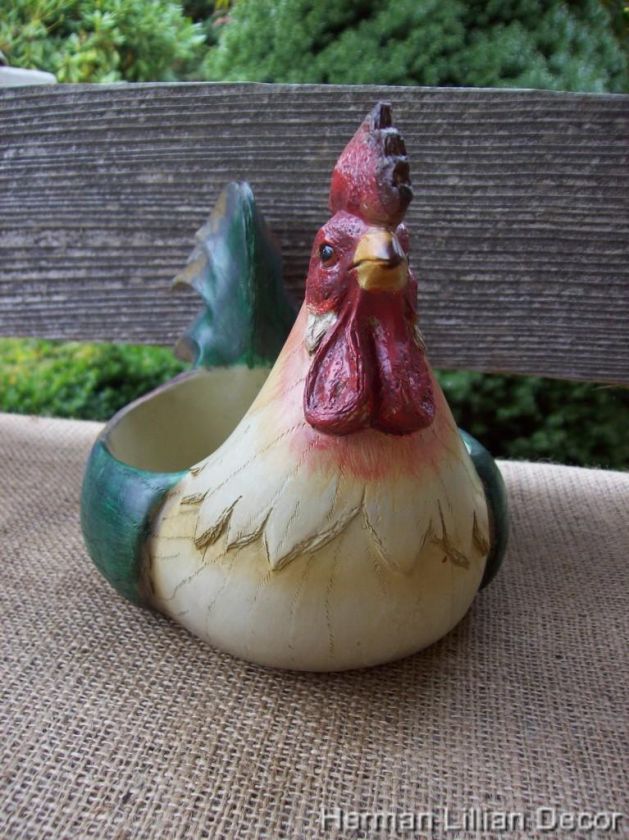 Decorative Resin Rooster Bowl  