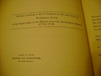 Antique 1855 Wolferts Roost Washington Irving Book 1st  