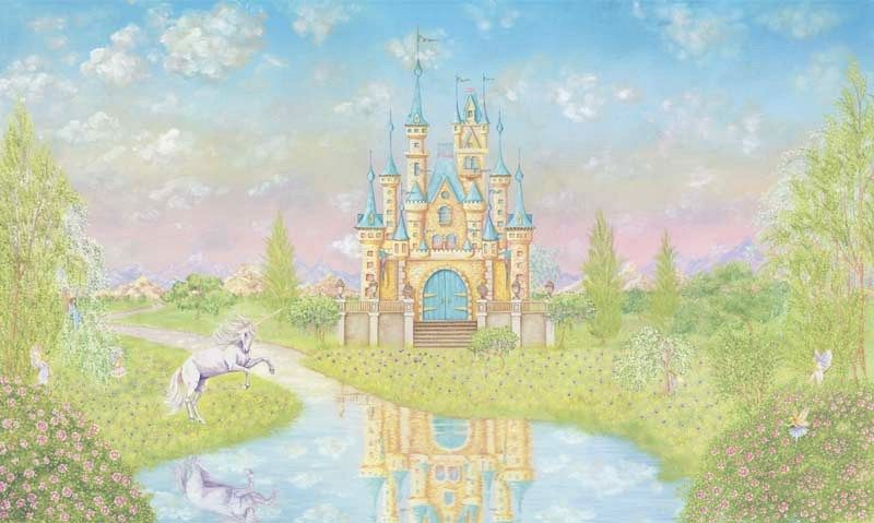 FAIRY WOODLAND Wallpaper Border Mural TOP Pink  