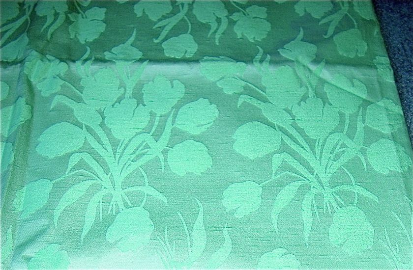 75 yards VINTAGE RAYON Aqua BROCADE DECORATOR Fabric  