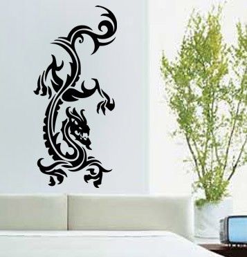 Vinyl Wall Art Decal Sticker Asian Dragon Demon Tribal  