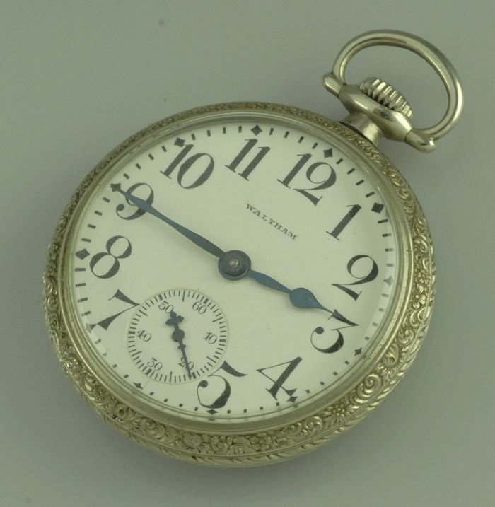 ANTIQUE 16s WALTHAM RIVERSIDE 19J OPEN FACE POCKET WATCH   ADJ 5P 