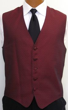 Mens Red Matrix Patterned Fullback Vest Wedding Prom  