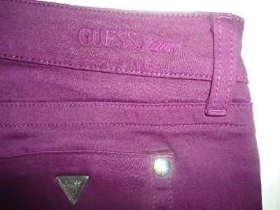 NWT WOMENs GUESS PREMIUM POWER SKINNY PURPLE JEANS 4 27  