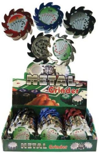 NEW POKER CHIP METAL TOBACCO HERB GRINDER HAND MULLER  