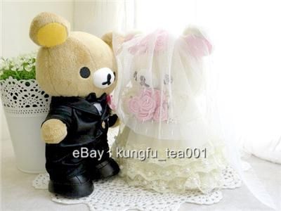 San X Rilakkuma Relax Bear Wedding Doll Plush Toy 8  