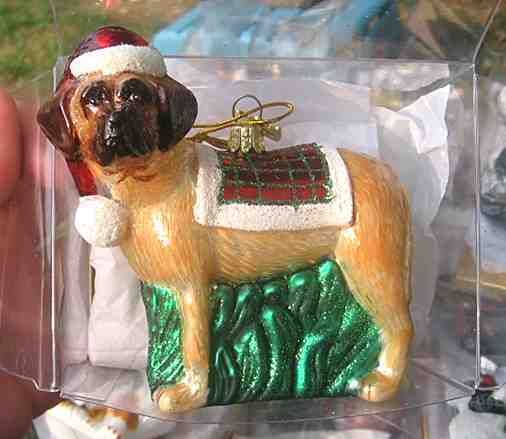 NEW* MASTIFF II Blown Glass Xmas Ornament NICE  