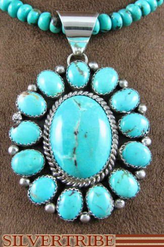   Jewelry Native American Turquoise Necklace And Pendant Set  