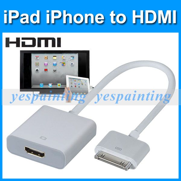 For Apple iPhone 4 iPad iPod Touch 4G to HDMI Adapter  