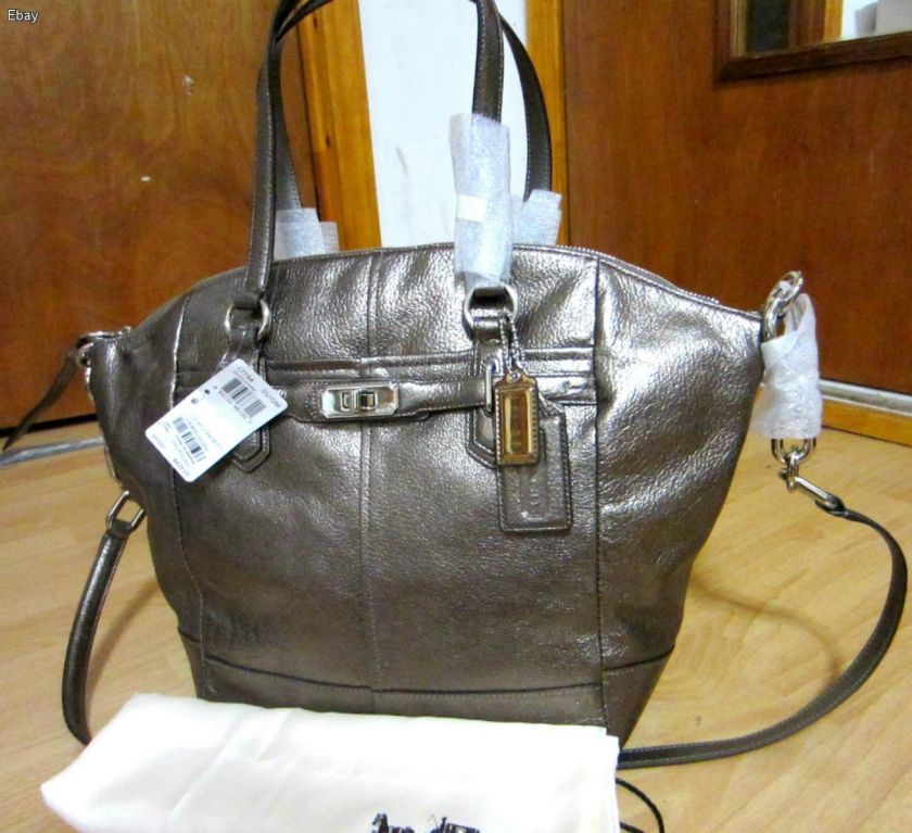   Chelsea Metallic Leather Emerson Convertible Satchel Tote Bag  