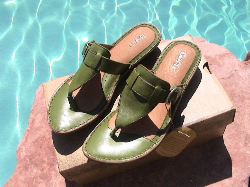 BORN KIMMIE GREEN LIMON SANDALS   USA 9 EURO 40.5 NEW  