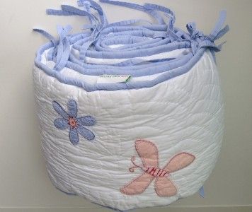 Pottery Barn Kids Girls Baby Crib Bumper Pad Flowers  