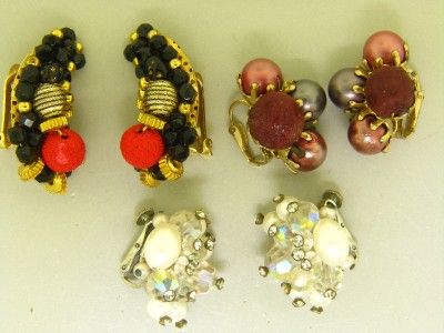   HOBE VENDOME VOGUE HONG KONG GERMANY JAPAN VINTAGE EARRINGS  