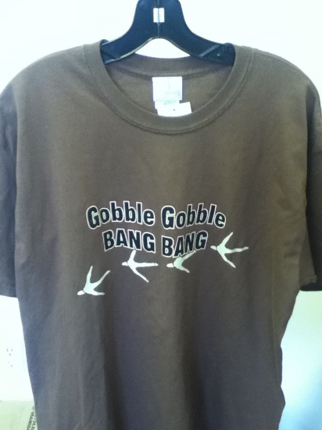 Browning Gobble Gobble Bang Bang Short Sleeve Brown Shirt, L, Hunting 