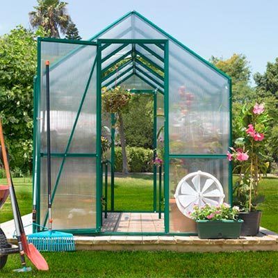 6x12 Kensington Aluminum Greenhouse w/ Shelves & Doors 012502620549 