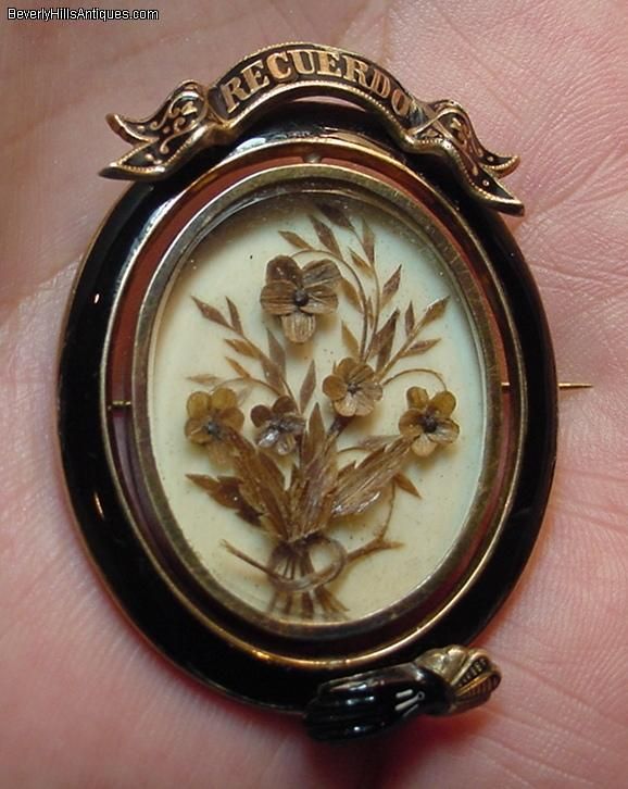 Rare 18k Black Enamel Mourning Locket  