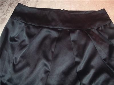   ~BLACK SILKY SATIN HIGH WAIST~Pencil Mini SKIRT 2 Sm 28 waist  