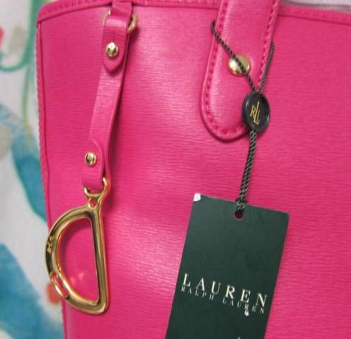 Authentic Ralph Lauren Newbury HOT PINK Shopper Tote Bag  