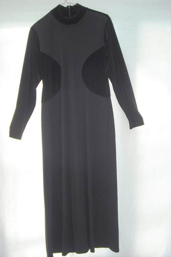 Liz Claiborne Long Black Formal Concert Dress M L MINT  