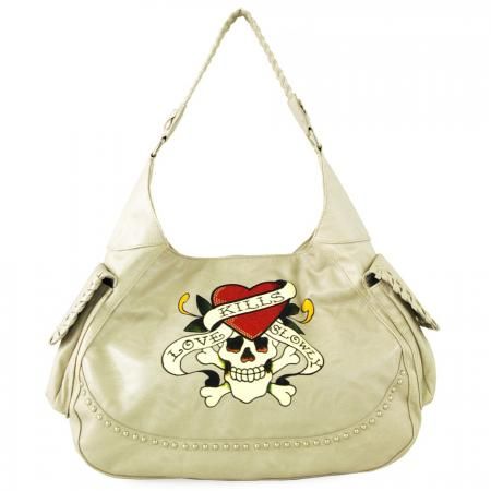 Ed Hardy Yvette Love Kills Slowly Hobo   Grey  