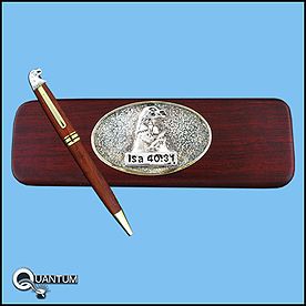 Pewter Soaring Eagle Promise Wooden Boxed Pen Set  