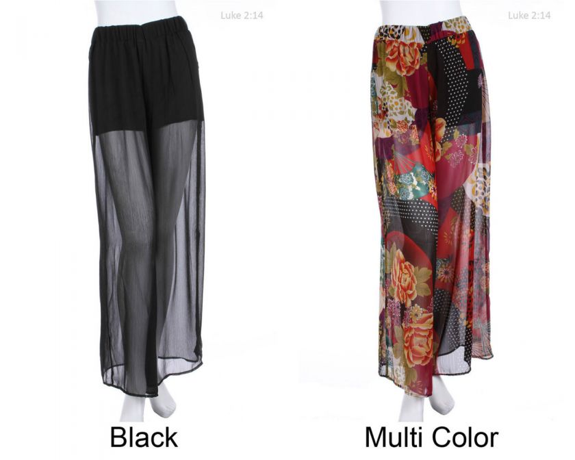 Sheer Flowing Wide Leg Pants VARIOUS COLOR and SIZE  