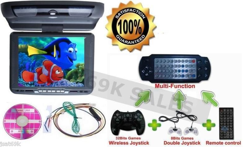 NEW TAN 10.4 LCD CAR FLIP DOWN DVD MONITOR PLAYER USB  