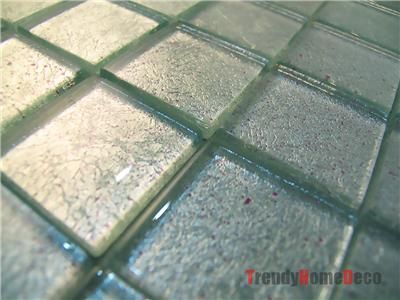   Silver Foil Glass Mosaic Tile backsplash Kitchen wall sink bath  