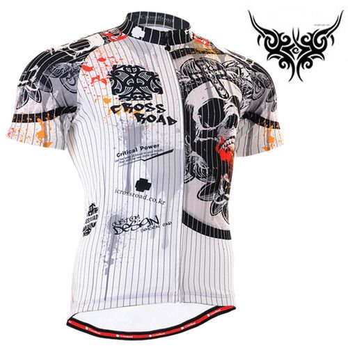 mens skeleton cycling jersey top bike bicycle S~3XL  